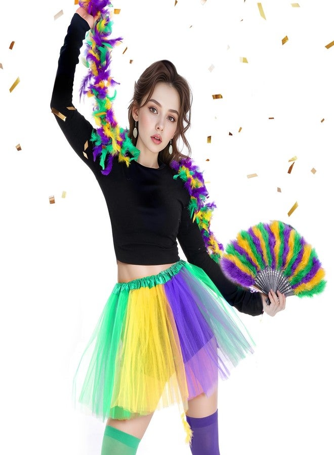 cnomg Feather Boa with Feather Fan Rave Fan Feather Boa for Women Cosplay Party Concert Halloween Christmas Dancing Wedding - Image 5